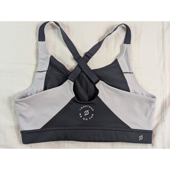 PELOTON Women’s Gray Light Lilac Colorblock Racerback Sports Bra Size: Medium - Picture 2 of 4